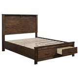 Eastern King Bed With Footboard Drawers Furniture - Oak
