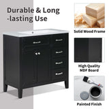 Modern Bathroom Vanity Base Only, 2 Doors And 3 Drawers
