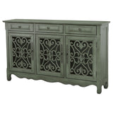 Naomi - 3 Drawer Scrollwork Accent Cabinet - Green