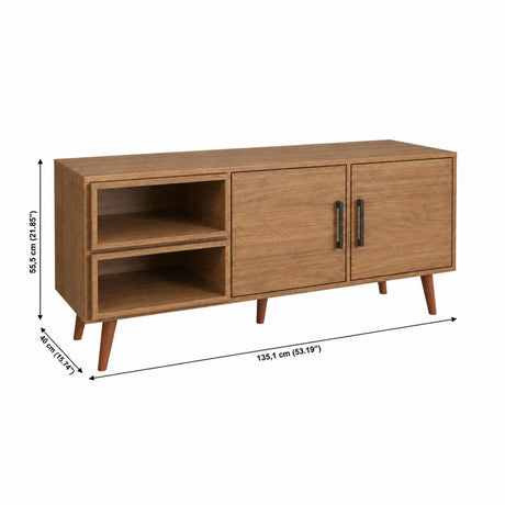 TV Stand For TVs Up To 60" With 2 Doors And 2 Open Shelves