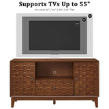 TV Stand With 3D Wood Texture - Brown