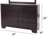 1 Piece Dresser With 9 Drawers - Brown