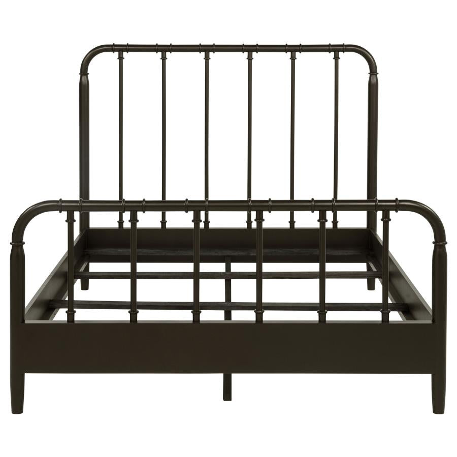 Rocco All Wood Water Pipe Open Frame Queen Bed Dark Bronze - 310035Q