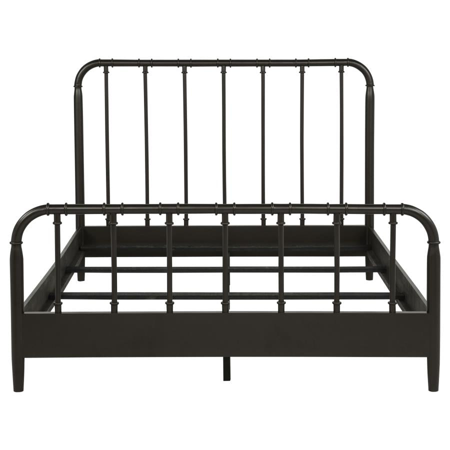 Rocco All Wood Water Pipe Open Frame Queen Bed Dark Bronze - 310035Q