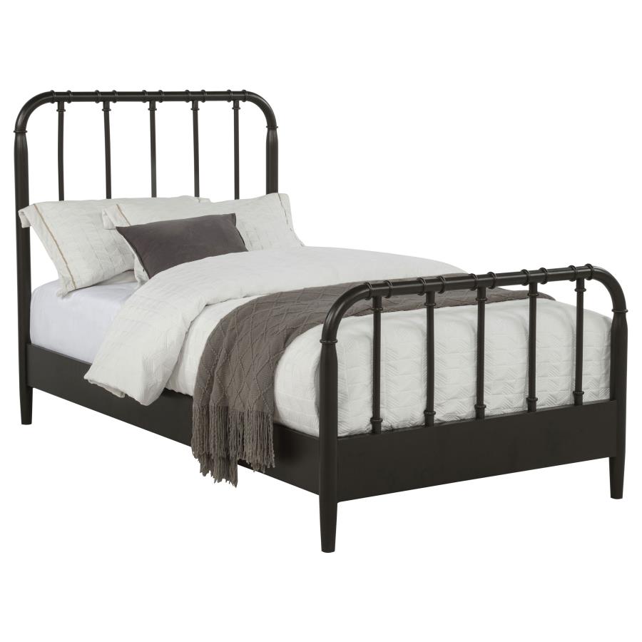 Rocco All Wood Water Pipe Open Frame Twin Bed Dark Bronze - 310035T