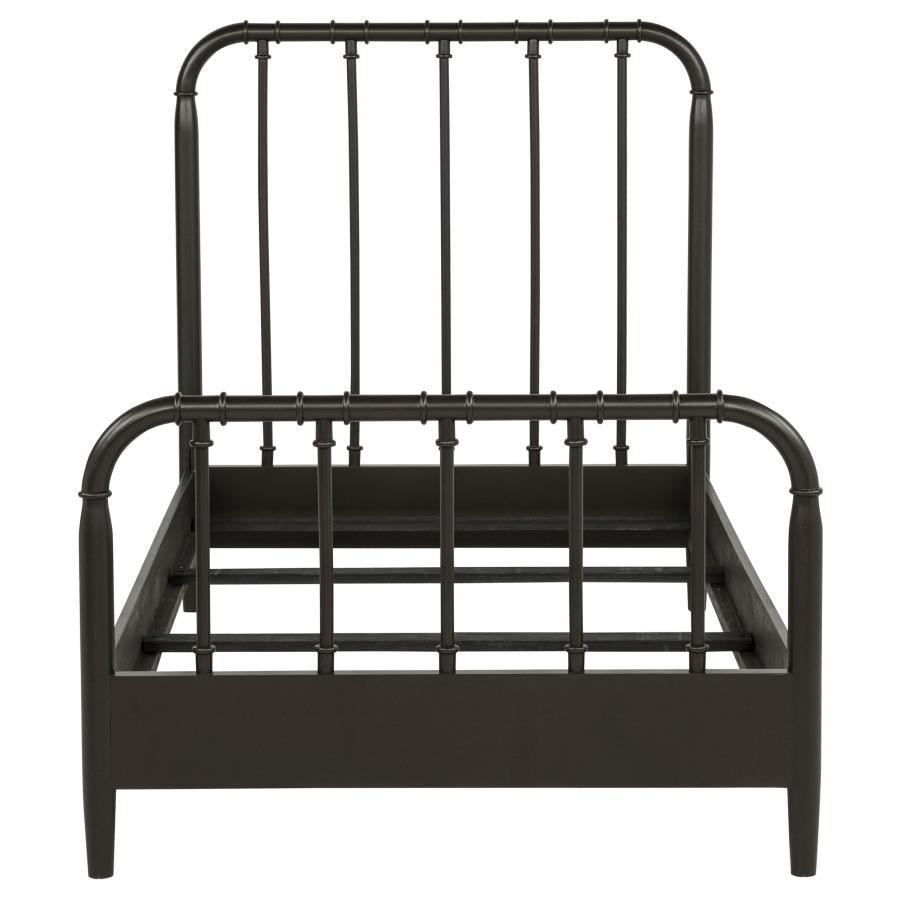 Rocco All Wood Water Pipe Open Frame Twin Bed Dark Bronze - 310035T