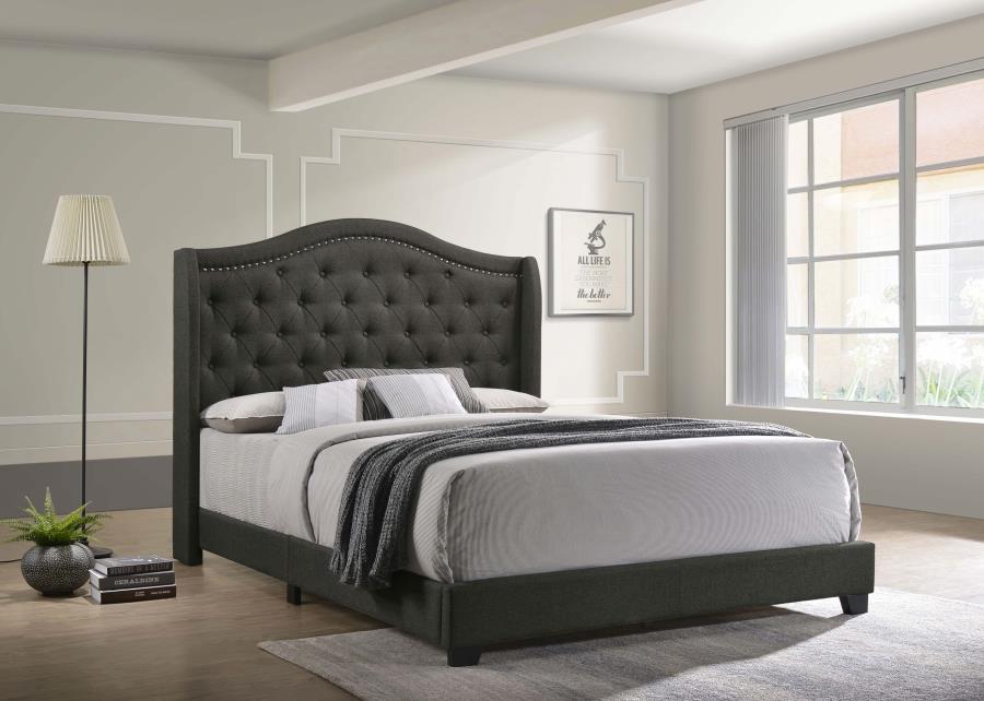 Sonoma Upholstered Full Wingback Bed Grey - 310072F
