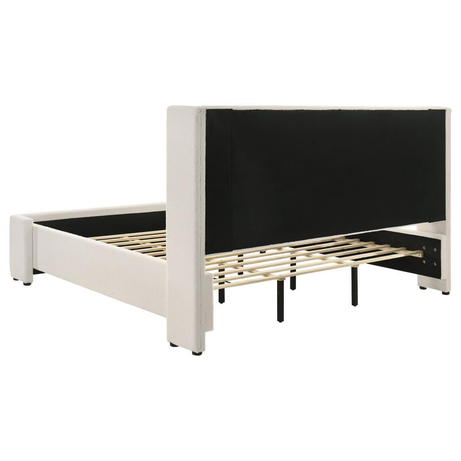 Alamosa Boucle Upholstered Eastern King Platform Bed White - 310078KE