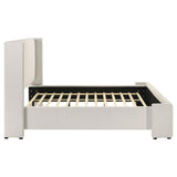 Alamosa Boucle Upholstered Eastern King Platform Bed White - 310078KE