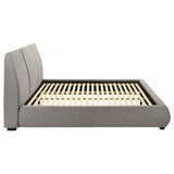 Mokena 46-inch Upholstered Eastern King Platform Bed Taupe - 310090KE