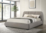 Mokena 46-inch Upholstered California King Platform Bed Taupe - 310090KW