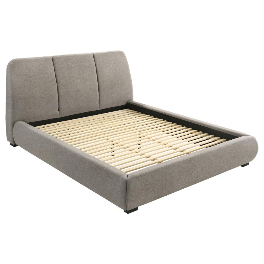 Mokena 46-inch Upholstered California King Platform Bed Taupe - 310090KW