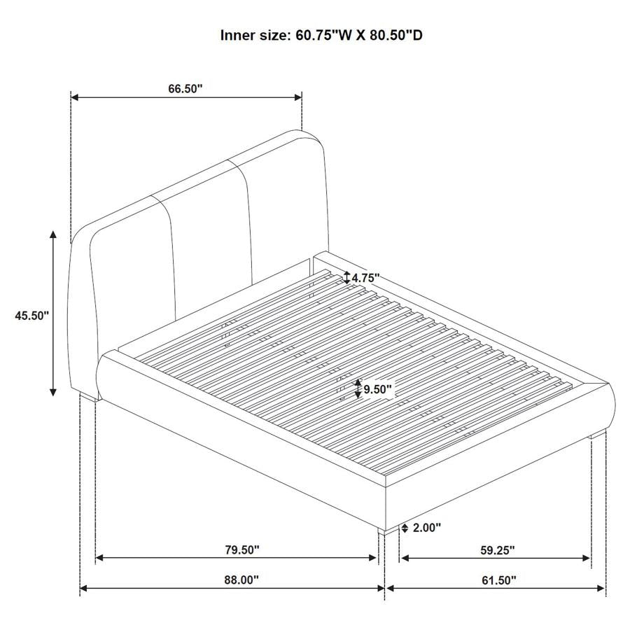 Mokena 46-inch Upholstered Queen Platform Bed Taupe - 310090Q