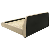 Mokena 46-inch Upholstered Eastern King Platform Bed Brown - 310091KE