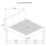 Mokena 46-inch Upholstered Eastern King Platform Bed Brown - 310091KE