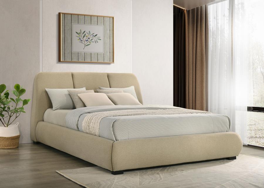 Mokena 46-inch Upholstered California King Platform Bed Brown - 310091KW