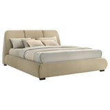 Mokena 46-inch Upholstered California King Platform Bed Brown - 310091KW