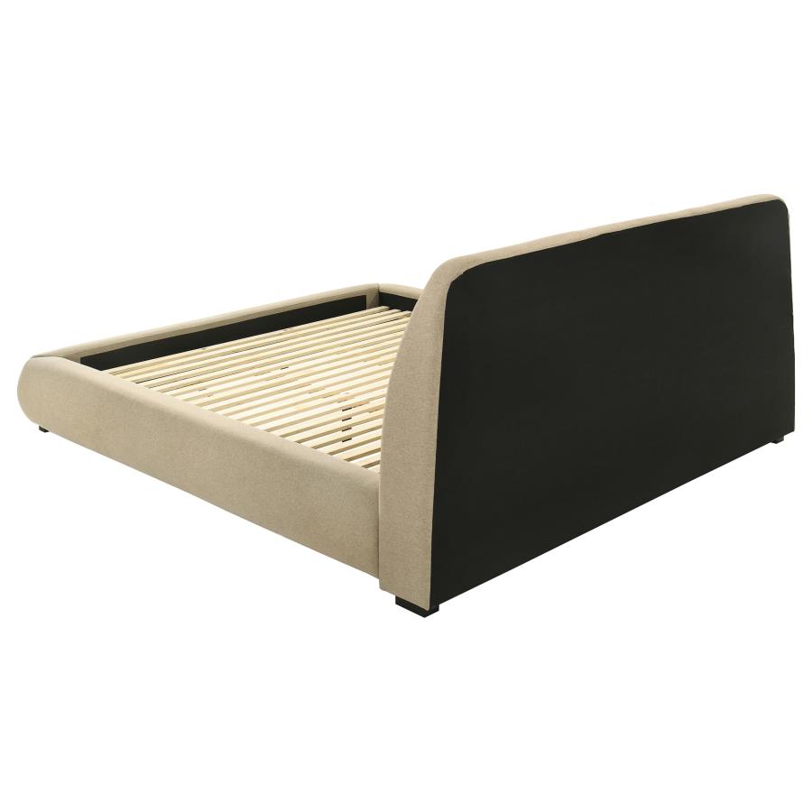 Mokena 46-inch Upholstered California King Platform Bed Brown - 310091KW
