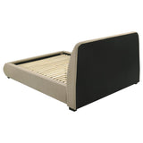 Mokena 46-inch Upholstered Queen Platform Bed Brown - 310091Q