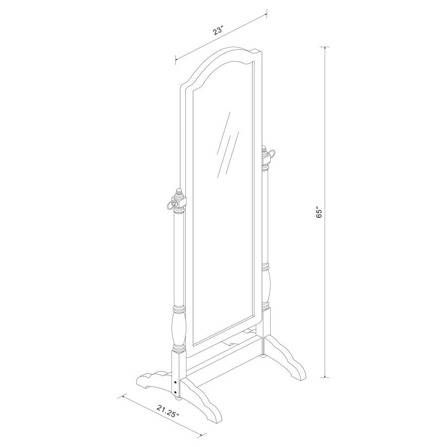 Cabot Wood Adjustable Full Length Cheval Mirror Merlot - 3103