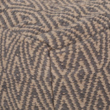 Amuleto - Hand Loomed Cotton Pouf - Dark Gray / Brown