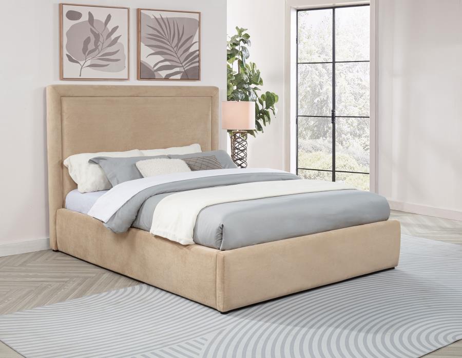 Lawson 54-inch Upholstered Queen Platform Bed Light Saddle - 315835LQ