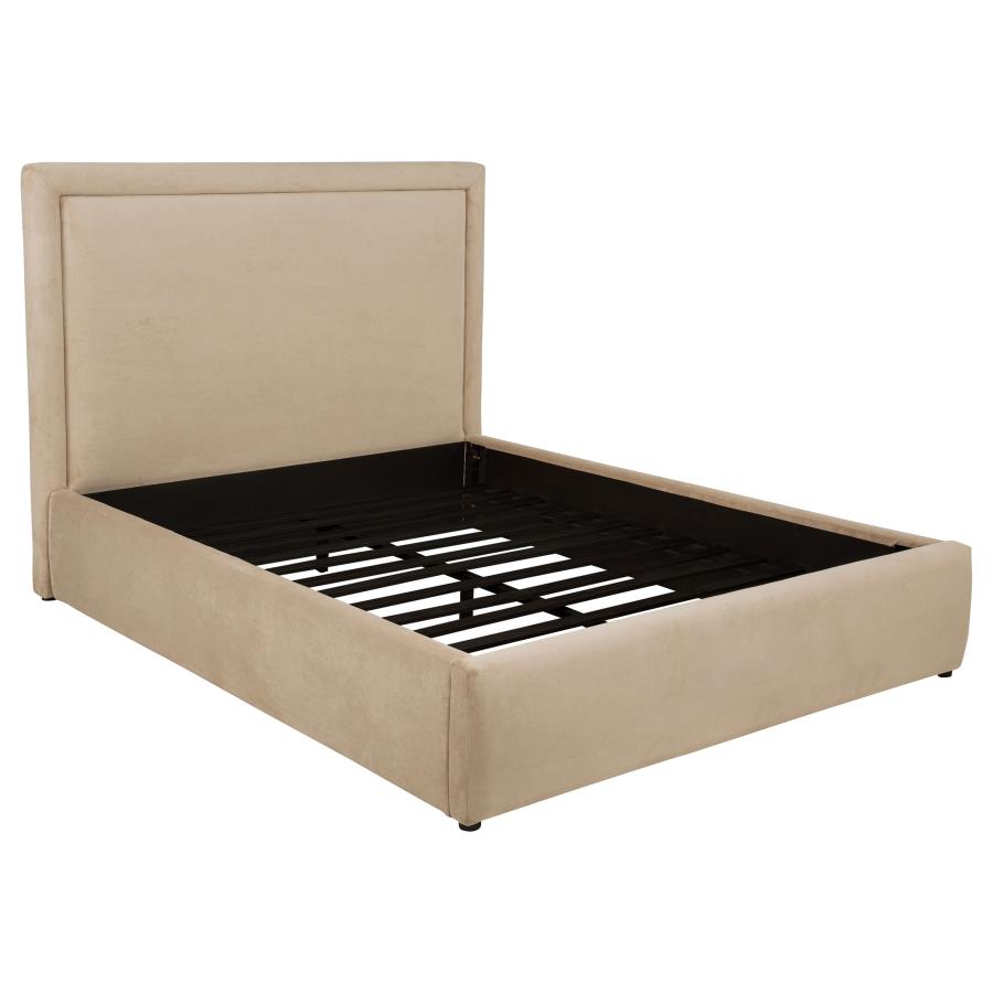 Lawson 54-inch Upholstered Queen Platform Bed Light Saddle - 315835LQ