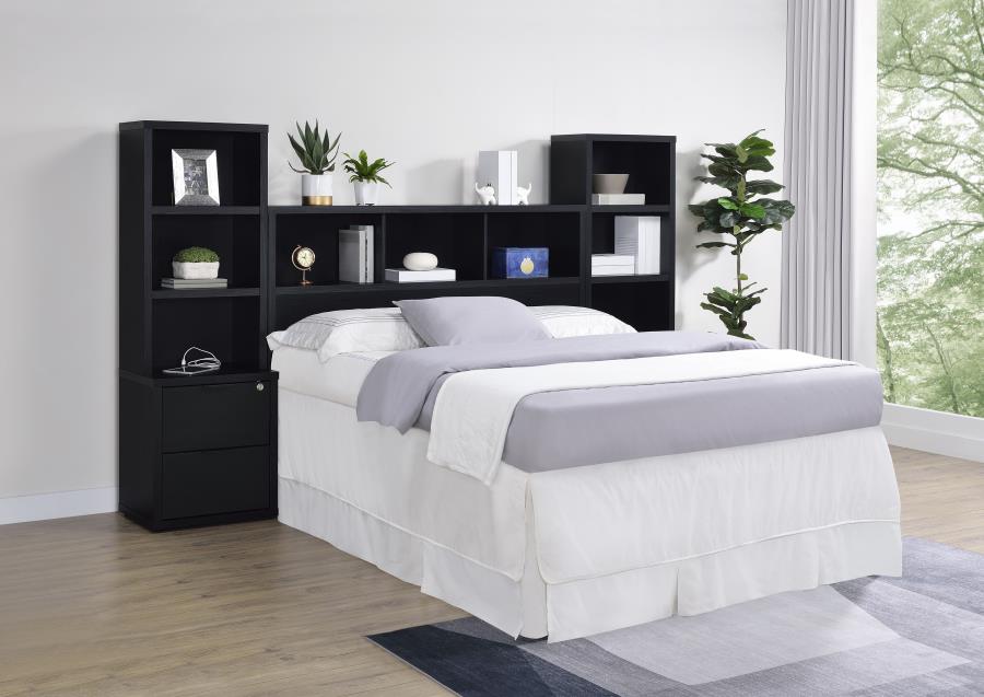 Westpark 49-inch Queen Bookcase Headboard Black - 315851Q