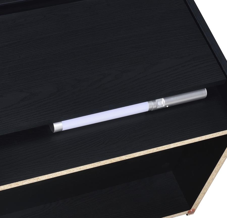 Westpark 2-drawer Nightstand LED Lights and USB Black - 315852