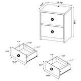 Westpark 2-drawer Nightstand LED Lights and USB Black - 315852