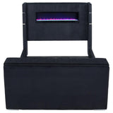 Tisdall Eastern King Flame Visualizer Wingback TV Bed Black - 315868BLKKE