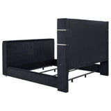 Tisdall Eastern King Flame Visualizer Wingback TV Bed Black - 315868BLKKE