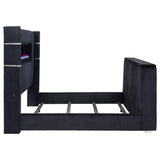 Tisdall Eastern King Flame Visualizer Wingback TV Bed Black - 315868BLKKE