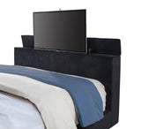 Tisdall Eastern King Flame Visualizer Wingback TV Bed Black - 315868BLKKE