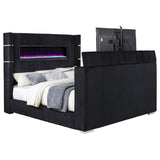 Tisdall California King Flame Visualizer TV Bed Black - 315868BLKKW