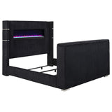 Tisdall California King Flame Visualizer TV Bed Black - 315868BLKKW