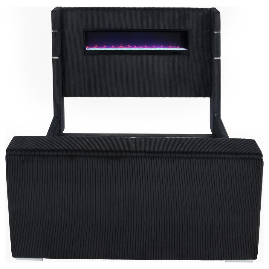 Tisdall California King Flame Visualizer TV Bed Black - 315868BLKKW