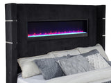 Tisdall California King Flame Visualizer TV Bed Black - 315868BLKKW