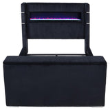 Tisdall Queen Flame Visualizer Wingback TV Bed Black - 315868BLKQ