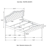 Bella Upholstered Eastern King Panel Bed Grey - 315871KE