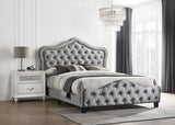 Bella Upholstered Eastern King Panel Bed Grey - 315871KE