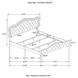 Bella Upholstered California King Panel Bed Grey - 315871KW