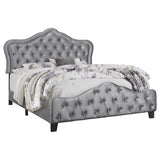 Bella Upholstered Queen Panel Bed Grey - 315871Q