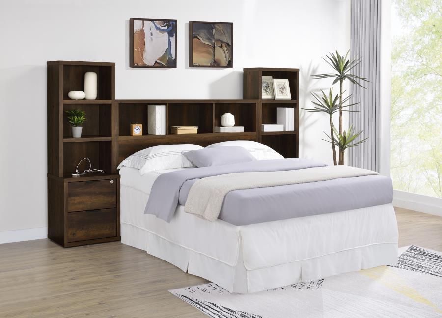 Westpark 49-inch Queen Bookcase Headboard Dark Pine - 315881Q