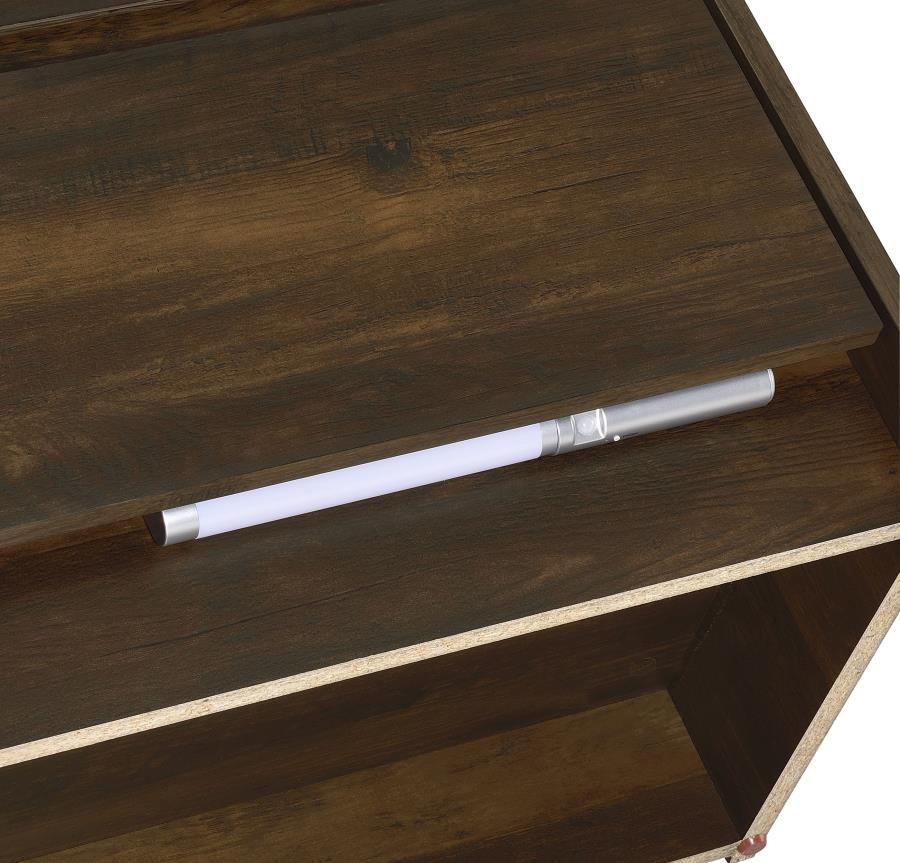 Westpark 2-drawer Nightstand LED Lights and USB Dark Pine - 315882