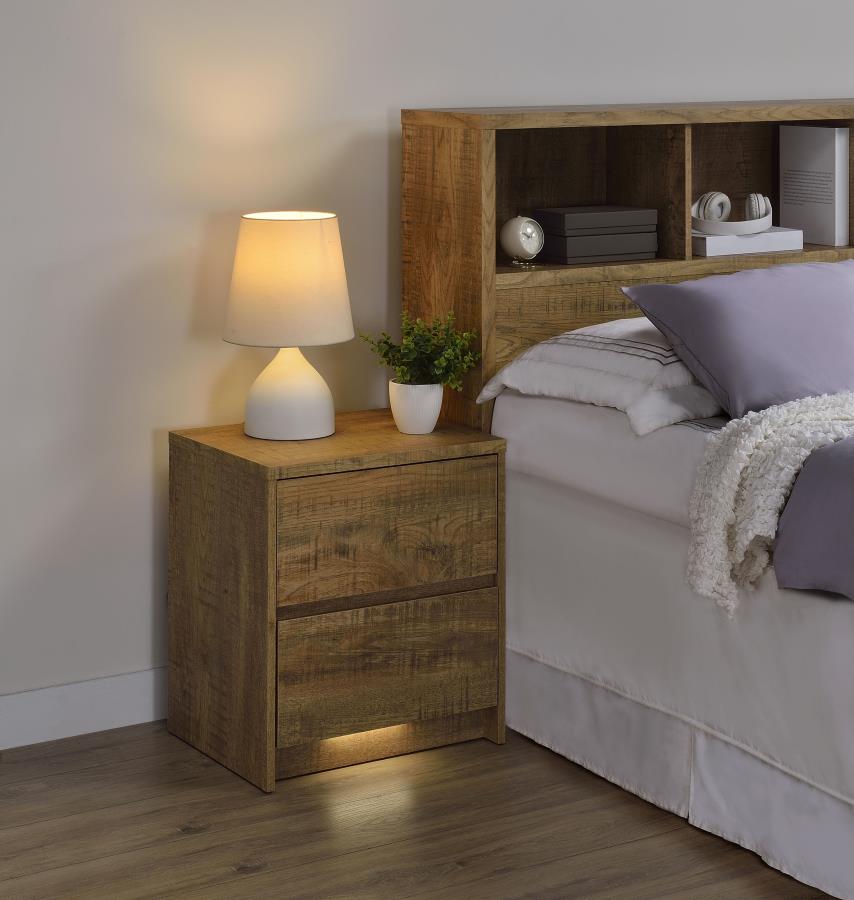 Westpark 2-drawer Nightstand LED Lights and USB Mango - 315902