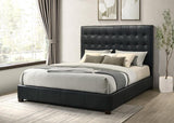 Medley Genuine Leather Eastern King Platform Bed Black - 315911BLKKE
