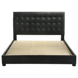Medley Genuine Leather Eastern King Platform Bed Black - 315911BLKKE