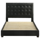 Medley Genuine Leather Queen Panel Platform Bed Black - 315911BLKQ