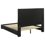 Medley Genuine Leather Queen Panel Platform Bed Black - 315911BLKQ